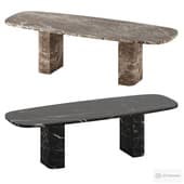 Byron Reeded Stone Dining Table by rh.com