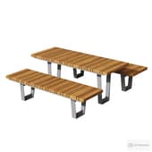 Street bench with a table P02 / Urban environment