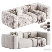 Cream Upholstered Lazy Sofa by 25home.com