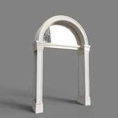 Classic arched portal with stained glass