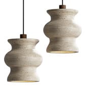 Beige Travertine Wabi Sabi Pendant Light
