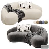Boucle Curved Sofa By Six The Residence
