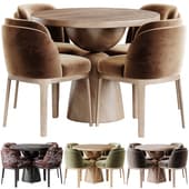 Thefields JabOTE Dining Chair and Saria Round Dining Table