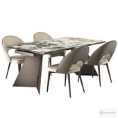 Modena Chairs with Dante Dining Table by Paramus megafurniture