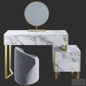Homary Modern White Makeup Vanity Set