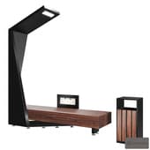 Solar outdoor bench
