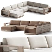 Mallorca Wood 4-Piece Left-Arm Sectional Sofa