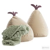 Pouf sacco in cotone organico Pear Bean