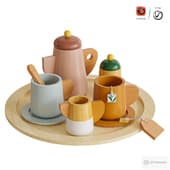 Wooden tea set