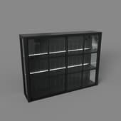 Шкаф высокий с подсветкой LED двойной, арт 616 LED, 1400x1050Нx310, чёрный