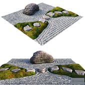 Lowpoly Japanese Rock (Zen) Garden 05 | PBR