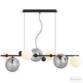 Hanglamp in smoked glas en metaal bullesco