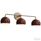 Triple burgundy wall lamp