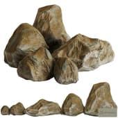 HM02 | Rock Collection 02 | Set of 5 Realistic Fieldstone Rocks