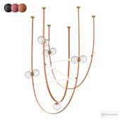 Minimalist Leather Pendant Lamps with Glass Ball Lighting by afralia.com