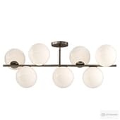 Sphere & Stem 7 Light Semi Flush Mount Milk