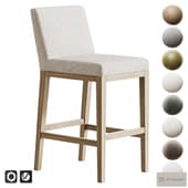 RH | Morgan Armless Fabric Bar & Counter Stool by rh.com