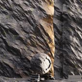 H168 Rock Cliff | PBR | 4K | Seamless | +SBSAR