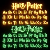 Neon Alphabet Harry Potter
