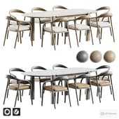Merrett Dining Chair & Lunara Dining Table | Set 030
