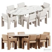 Modway Chair and Kurah marble Dining Table
