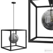Fluid pendant light in black and polished chrome