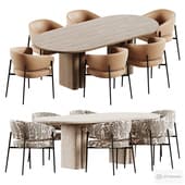 Serena dining chair and Muscida Marble Dining Table