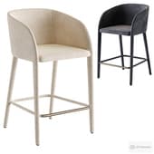 Nicola Barrelback Fabric Counter Stool by rh.com